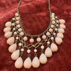 Pink Teardrop Statement Necklace